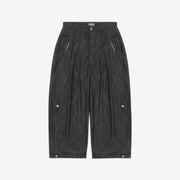 Black Structured Triptych Japanese Denim